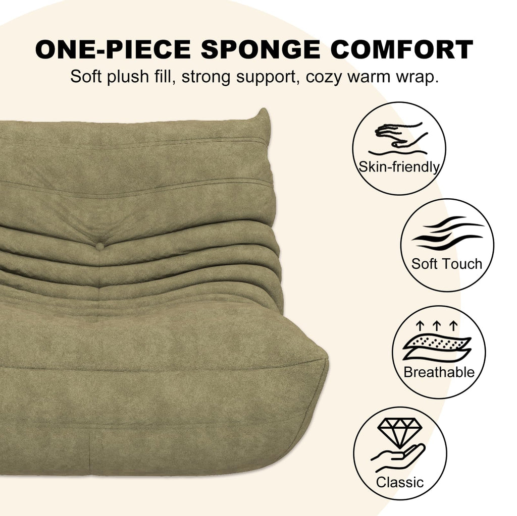 Snug Sofee Bean Bag Chairs for Adults, Bean Bag Sofa - Adult Size with Soft Waterproof Fabric for Living Room, Apartments, Reading Corner, Gaming, and Movie Venue (Gray)