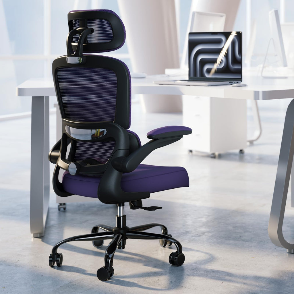 TRALT Office Chair Ergonomic Desk Chair, 330 LBS Home Mesh Office Desk Chairs with Wheels, Comfortable Gaming Chairs (White)