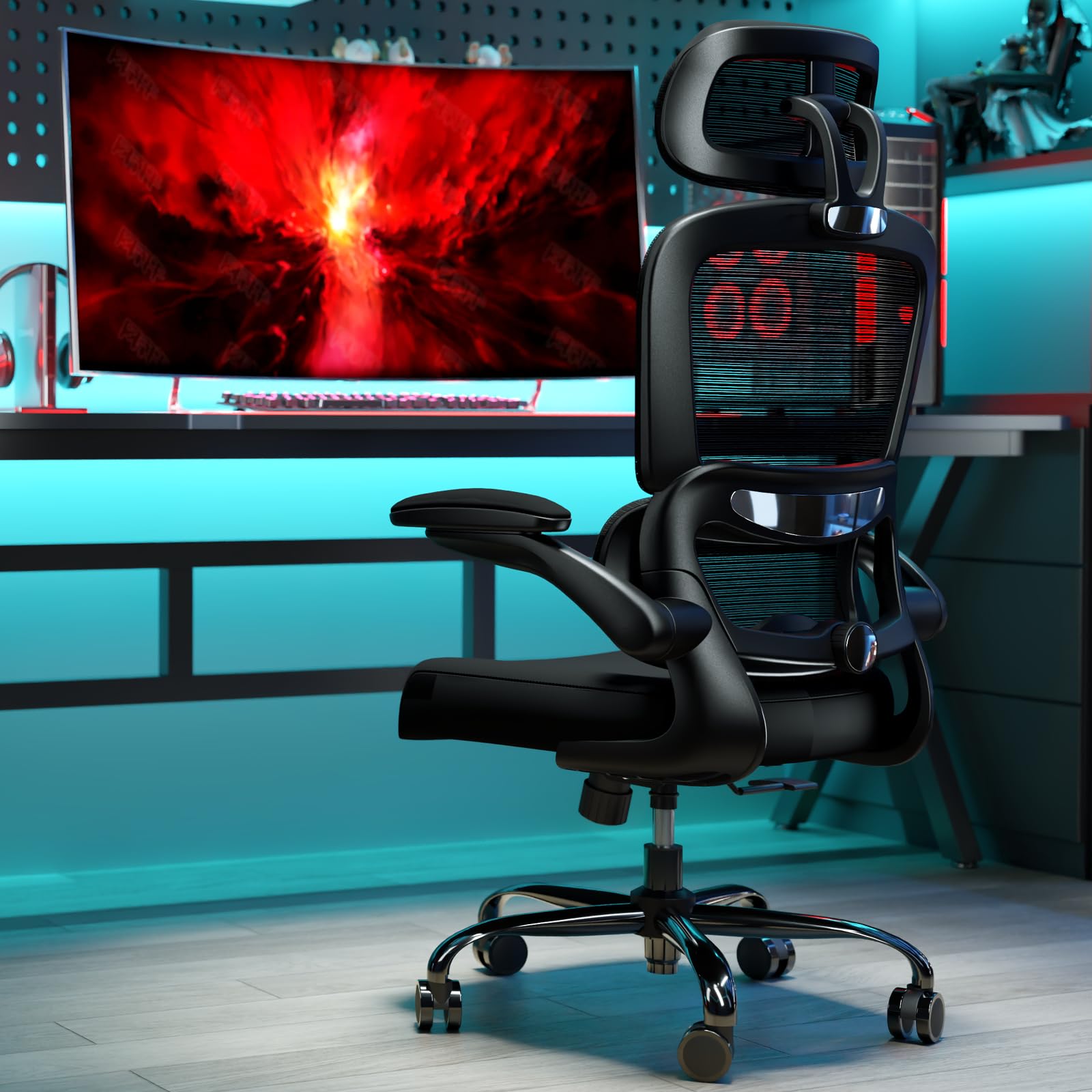 TRALT Office Chair Ergonomic Desk Chair, 330 LBS Home Mesh Office Desk Chairs with Wheels, Comfortable Gaming Chairs (White)