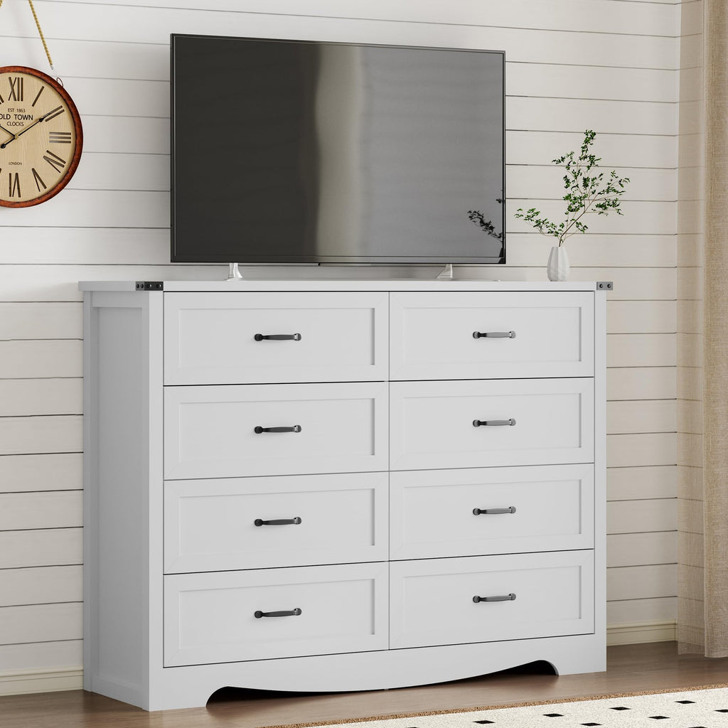BORNOON 9-Drawer Dresser for Bedroom, Modern Wooden Chest of Drawers with Metal Handles, Anti-Tipping Design, Sturdy and Stable Storage Organizer for Living Room, Entryway, Home Office