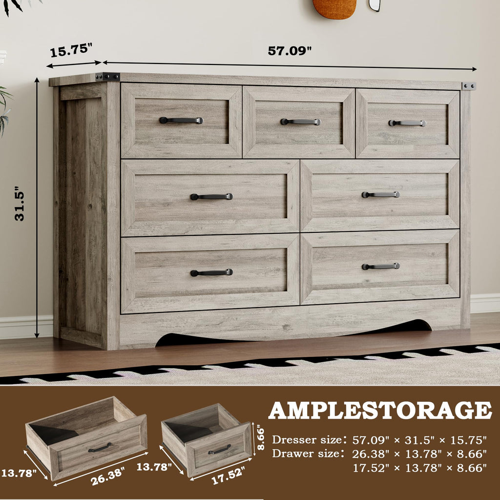 BORNOON 9-Drawer Dresser for Bedroom, Modern Wooden Chest of Drawers with Metal Handles, Anti-Tipping Design, Sturdy and Stable Storage Organizer for Living Room, Entryway, Home Office