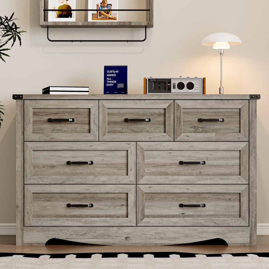 BORNOON 9-Drawer Dresser for Bedroom, Modern Wooden Chest of Drawers with Metal Handles, Anti-Tipping Design, Sturdy and Stable Storage Organizer for Living Room, Entryway, Home Office