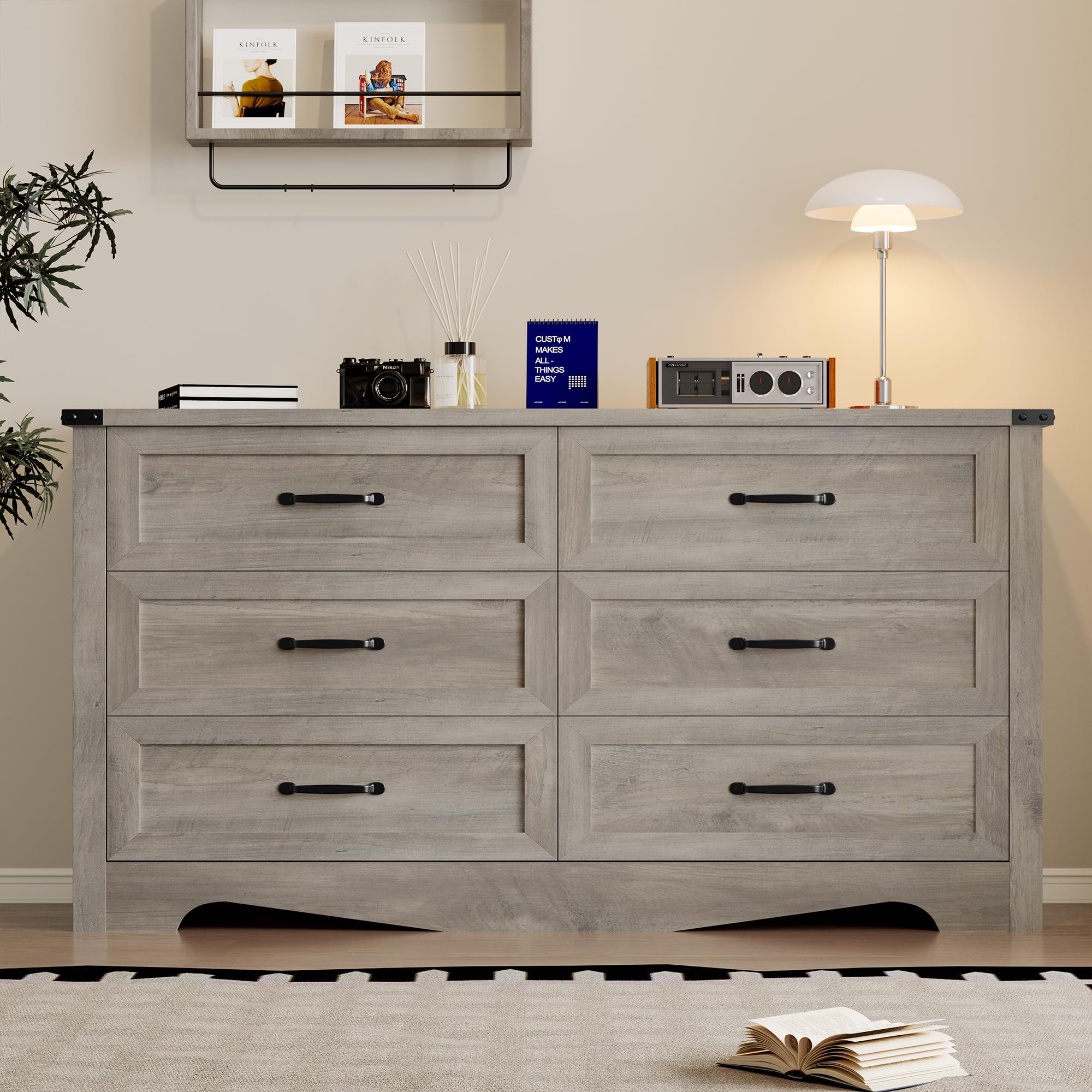 BORNOON 9-Drawer Dresser for Bedroom, Modern Wooden Chest of Drawers with Metal Handles, Anti-Tipping Design, Sturdy and Stable Storage Organizer for Living Room, Entryway, Home Office